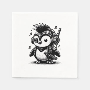 Whimsigoth Punkrock Weirdcore Penguin Vintage Art Napkins