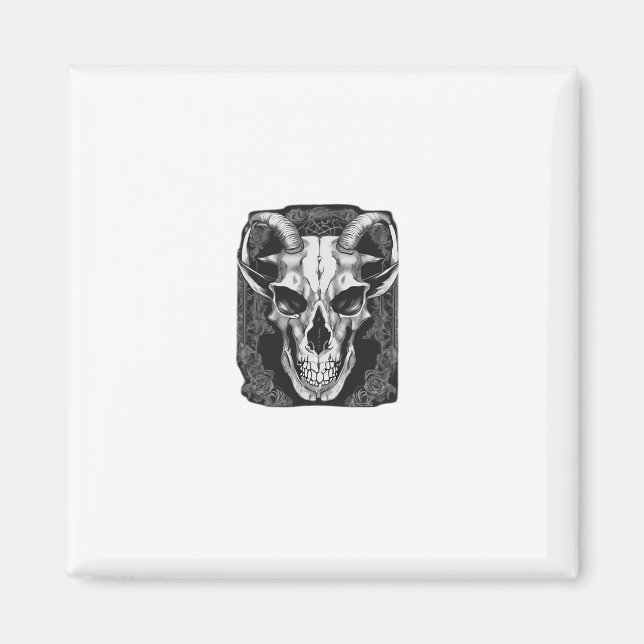 Whimsigoth Skull Gothic  Aesthetic Design Classic Magnet (Front)