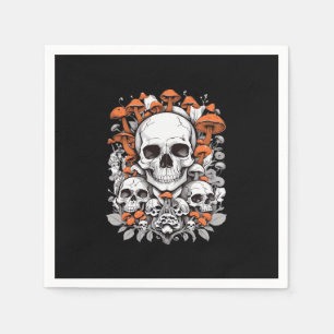 Whimsigoth Skulls & Mushrooms Vintage Botanical Ae Napkins