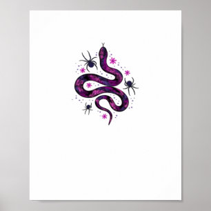 Whimsigoth Snake Flowers Classic Poster