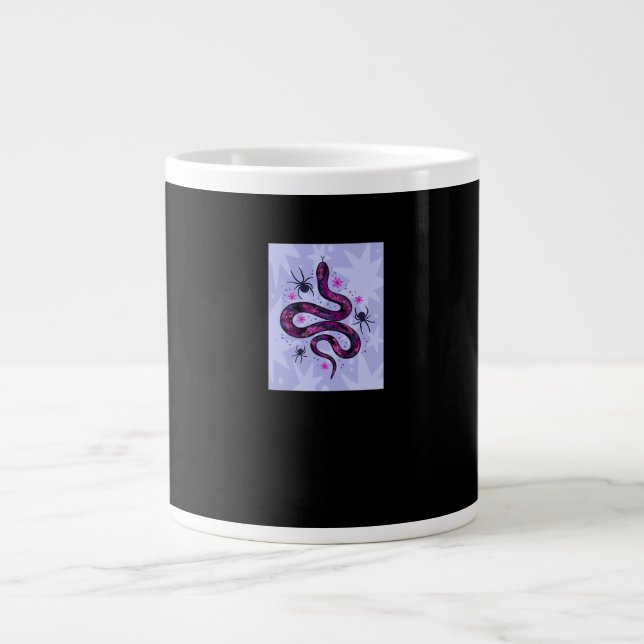 Whimsigoth Snake Spiders Flowers Giant Coffee Mug (Front)