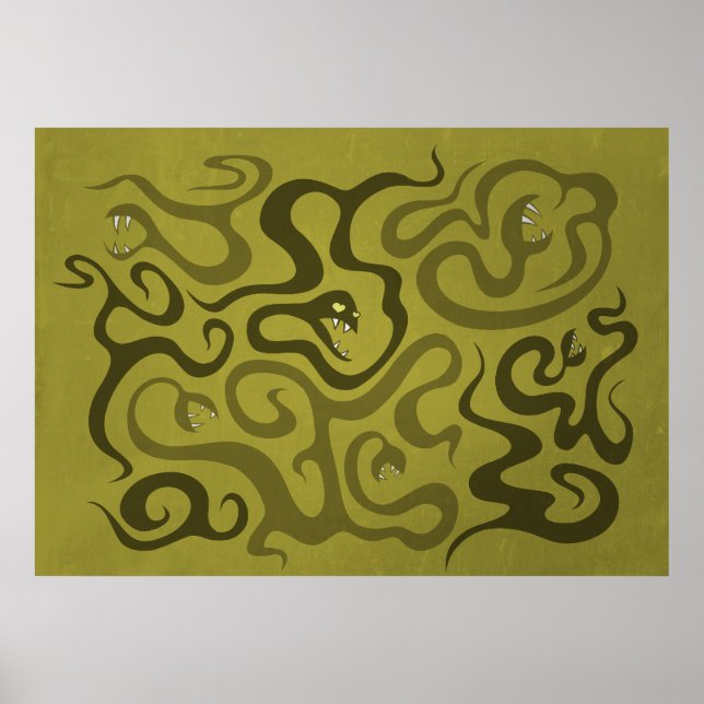 Whimsigoth Snakes And Tentacles In Love Poster (Front)