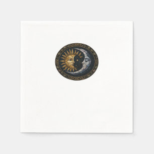 Whimsigoth Stained Glass Moon And Sun Classic Napkins