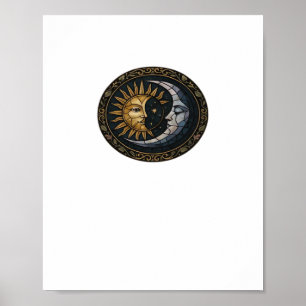 Whimsigoth Stained Glass Moon And Sun Classic Poster