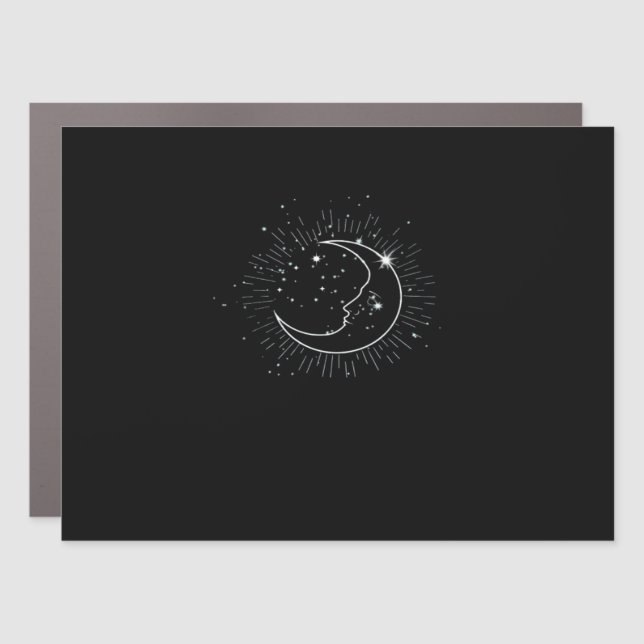 Whimsigoth Starry Night Moon Witchy Classic Car Magnet (Front)