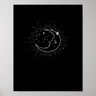 Whimsigoth Starry Night Moon Witchy Classic Poster