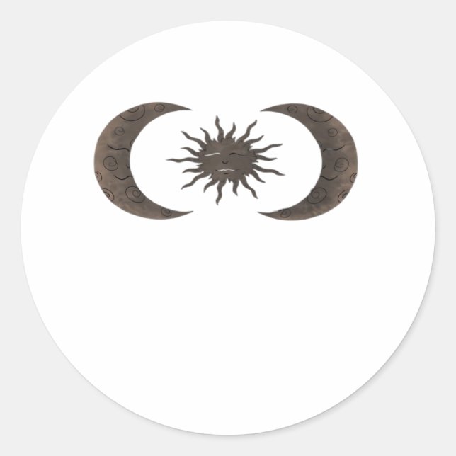 Whimsigoth Sun And Moons Classic Round Sticker (Front)
