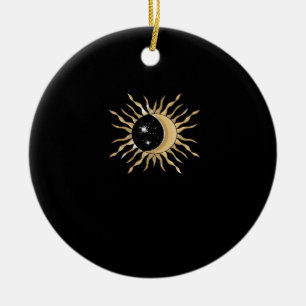 Whimsigoth Sun Moon Space Classic Ceramic Ornament