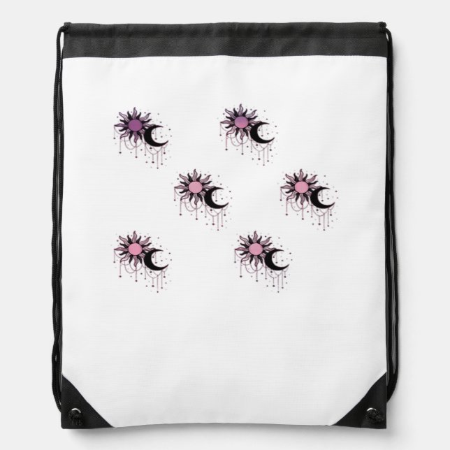 Whimsigoth Sun Moon Witchy Drawstring Bag (Front)