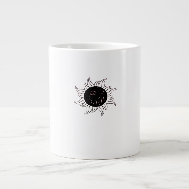 Whimsigoth Sun Space Mountains And Sunset Giant Coffee Mug (Front)