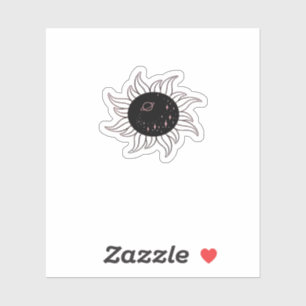 Whimsigoth Sun Space Mountains And Sunset Sticker