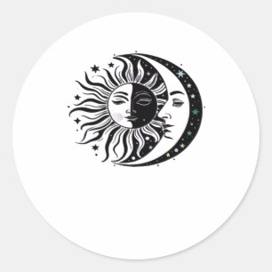Whimsigoth Watercolour Sun Moon Witchy Classic Classic Round Sticker