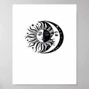 Whimsigoth Watercolour Sun Moon Witchy Classic Poster