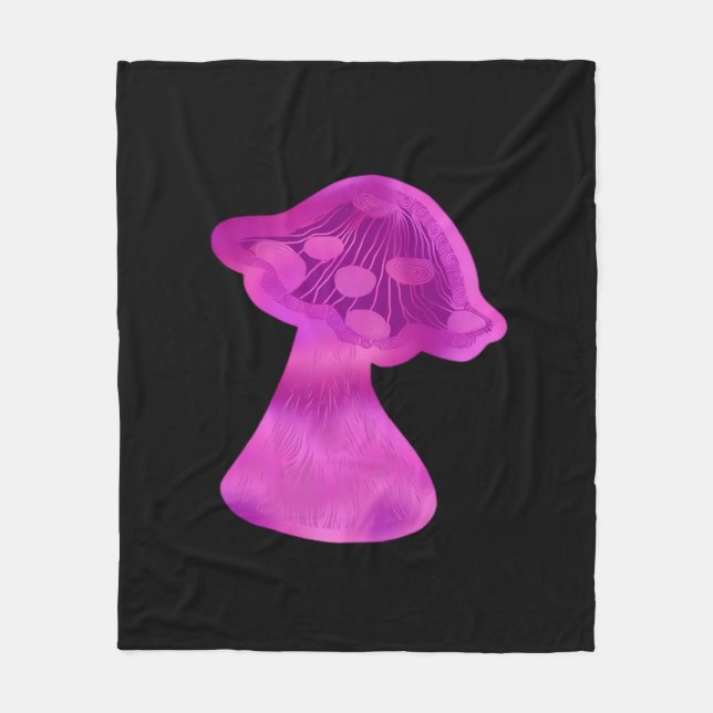 Whimsigoth Zen Pattern Mushroom Fleece Blanket (Front)
