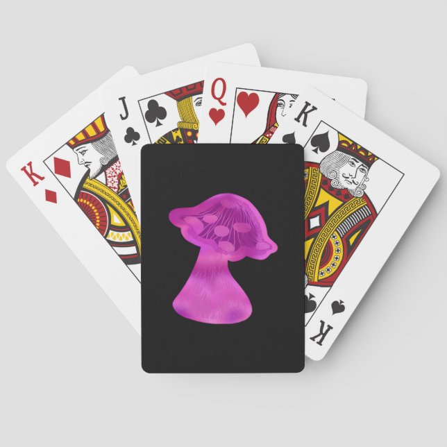 Whimsigoth Zen Pattern Mushroom Poker Cards (Back)