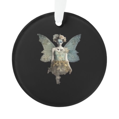 Whimsigoth Zombie Fairy Old Timey Gothic Moody Art Ornament