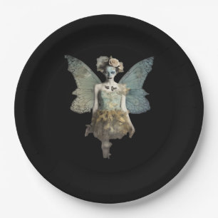 Whimsigoth Zombie Fairy Old Timey Gothic Moody Art Paper Plates