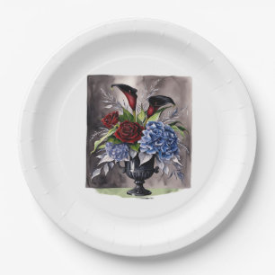 Whimsigothic – Gothic Floral Vase Aesthetic Classi Paper Plates