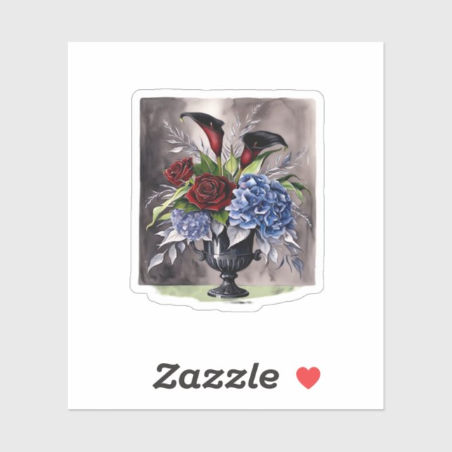 Whimsigothic – Gothic Floral Vase Aesthetic Classi Sticker (Sheet)
