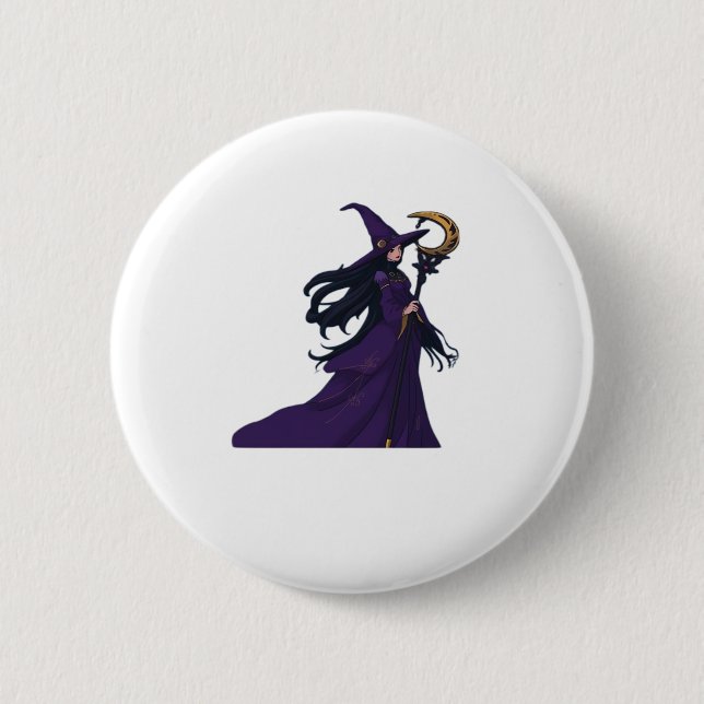Whimsigothic Moon Witch Button (Front)