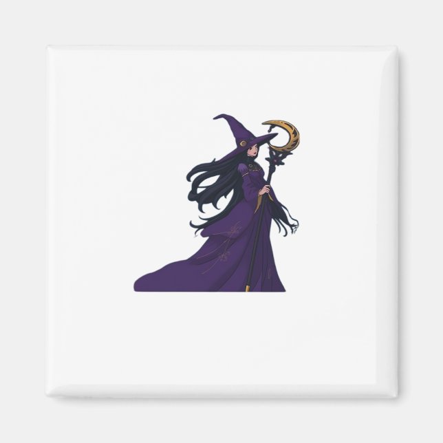 Whimsigothic Moon Witch Magnet (Front)