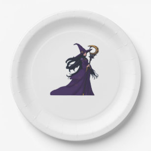 Whimsigothic Moon Witch Paper Plates