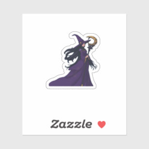 Whimsigothic Moon Witch Sticker