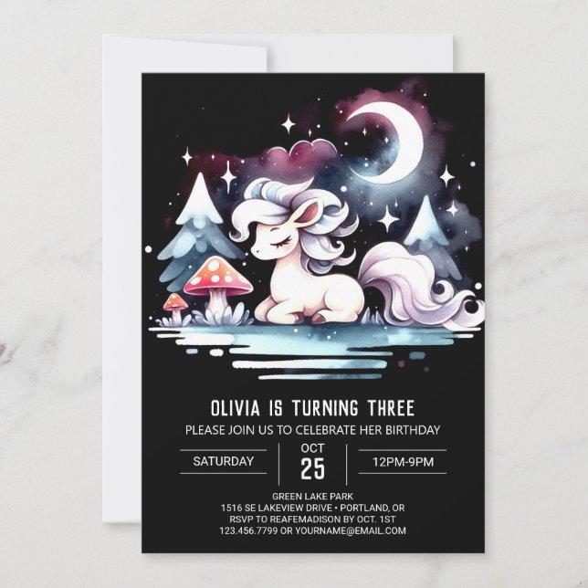Whimsy Adorable Horse Birthday Invitation (Front)