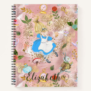 Whimsy Alice's Adventures in Wonderland Glitter  Notebook