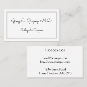 Whimsy and Plain Orthopedic Surgeon Business Card
