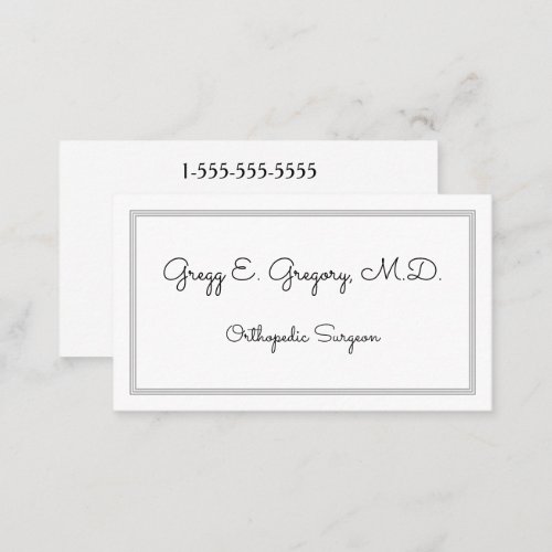 Whimsy and Plain Orthopedic Surgeon Business Card