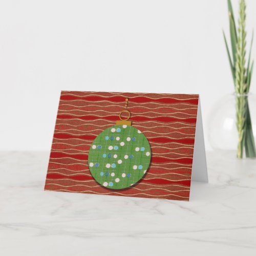 Whimsy and Retro Christmas Ornament Card