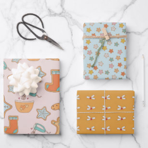 Whimsy baking design, cookies and biscuits wrapping paper sheets