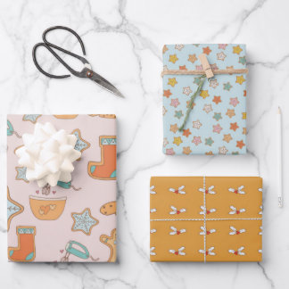 Whimsy baking design, cookies and biscuits wrapping paper sheets