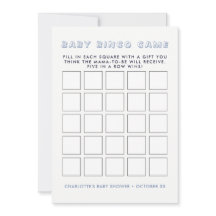 Whimsy Blue Elephant | Baby Shower Bingo Game