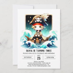 Whimsy Boho Pirate Birthday Invitation
