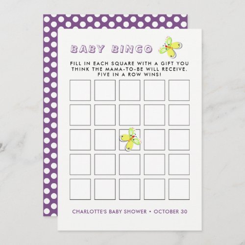 Whimsy Bunny Rabbit Baby Shower Bingo Game Invitation
