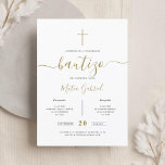 Whimsy Calligraphy Invitación De Bautizo Gold Invitation<br><div class="desc">Announce your child's special day with our Whimsy Calligraphy Invitación De Bautizo Gold Invitation. This elegant invitation, designed in Spanish, features whimsical calligraphy and luxurious gold detailing, perfect for both niño and niña. The stylish handwritten design captures the essence of a meaningful bautizo, blending tradition with modern elegance. Make your...</div>
