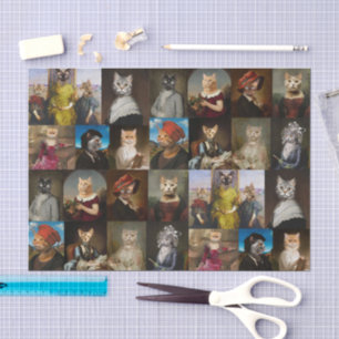 Whimsy Cats Portrait Collection Decoupage Tissue Paper