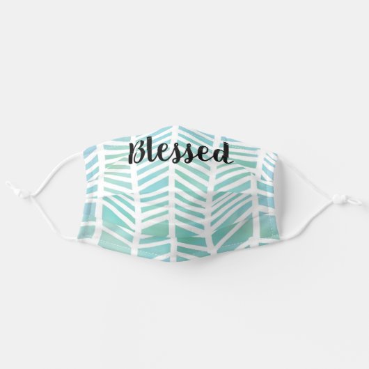 Whimsy Chevron Watercolor Protective Fabric Mask (Front, Unfolded)