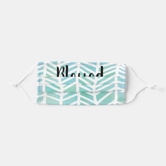 Whimsy Chevron Watercolor Protective Fabric Mask (Front, Folded)