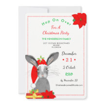 Whimsy Christmas Bunny Rabbit Invite