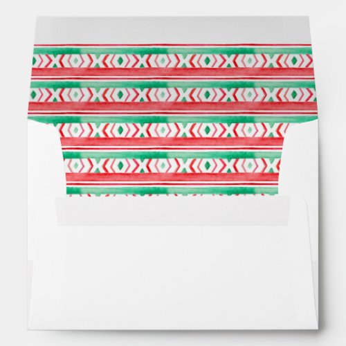 Whimsy Christmas llama diamond pattern red green Envelope