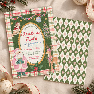 Whimsy Colorful Christmas Party Invitation