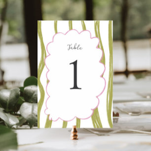 Whimsy Colorful Frame Wedding  Table Number
