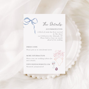 Whimsy Colorful Illustrated Wedding Details Enclosure Card