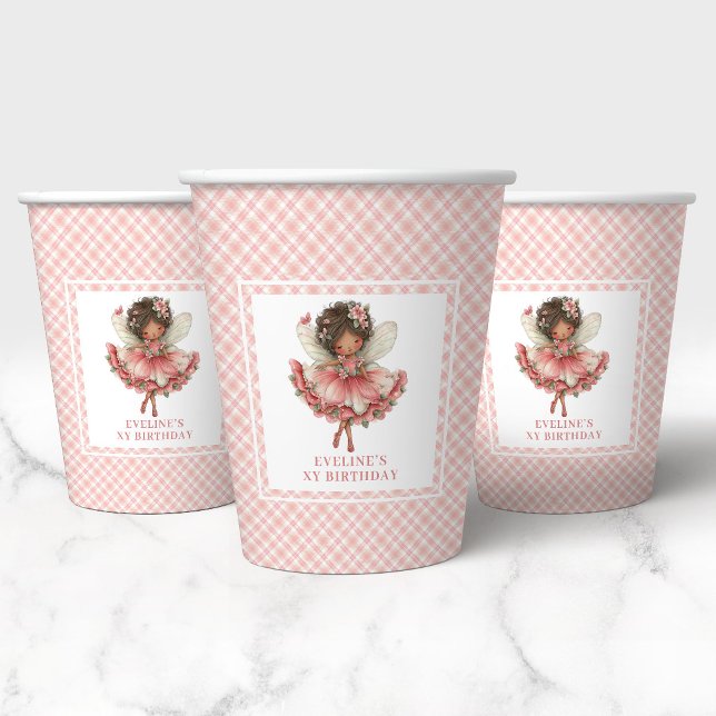 Whimsy Cute Blush Fairy Flowers 7th Birthday Cups (Whimsy Cute Blush Fairy Flowers 7th Birthday Cups)