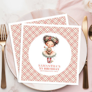 Whimsy Cute Fairy Pastel Floral 3rd Birthday  Paper Dinner Napkins
