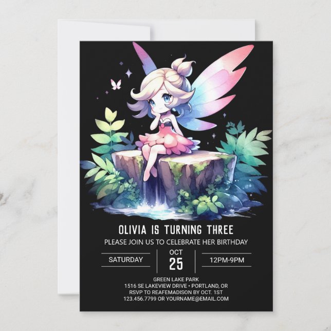 Whimsy Design Fairy Birthday Invitation (Front)