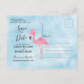 Whimsy Domincan Republic Map Save the Date Announcement Postcard (Back)